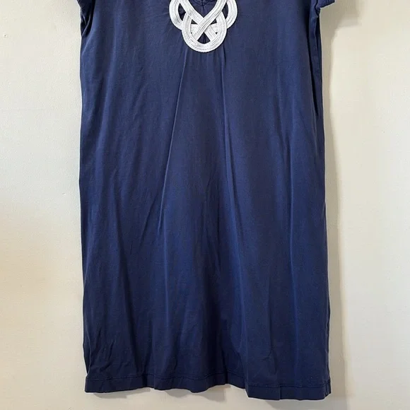 Lilly Pulitzer Brewster Dress Navy 100% Pima Cotton Size Medium - Picture 4 of 9